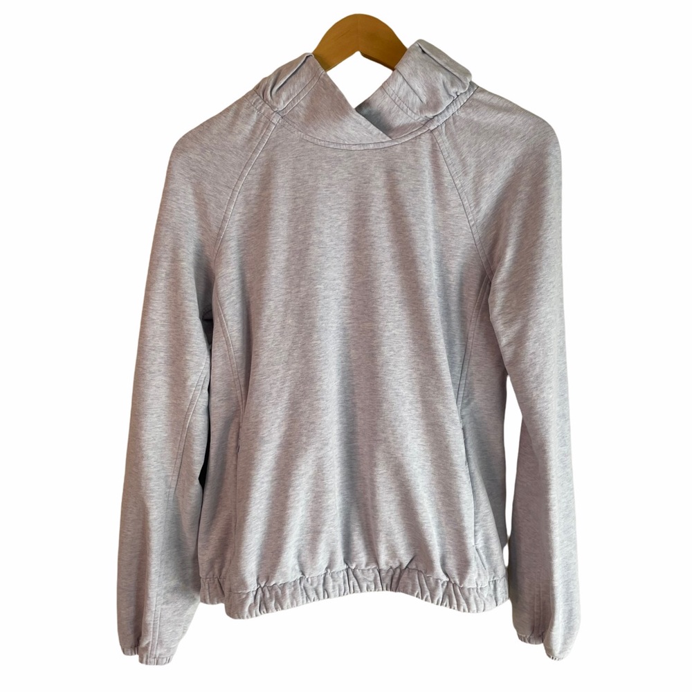 Lululemon Athletica Grey Cowl Neck Elastic Waist Pullover Sweatshirt